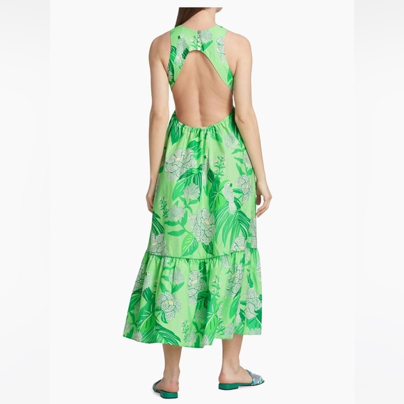 FARM Rio Dewdrop Floral Green Midi Dress - Picture 6 of 10